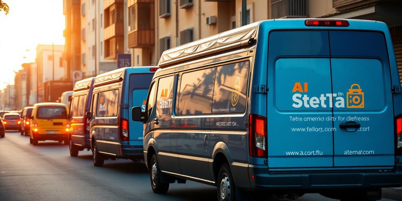 Camion de réassort d'un distributeur de grande consommation équipé de GPS devant un point de vente en Afrique de l'Ouest