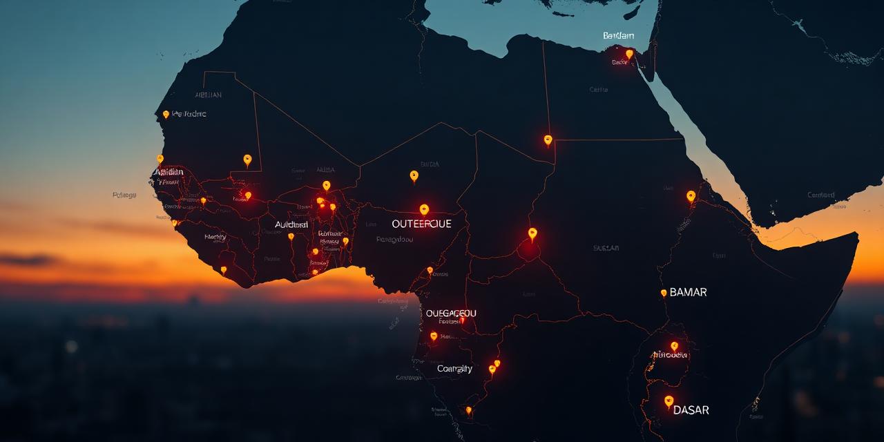 Carte de la couverture GDF Africa en Afrique de l'Ouest francophone