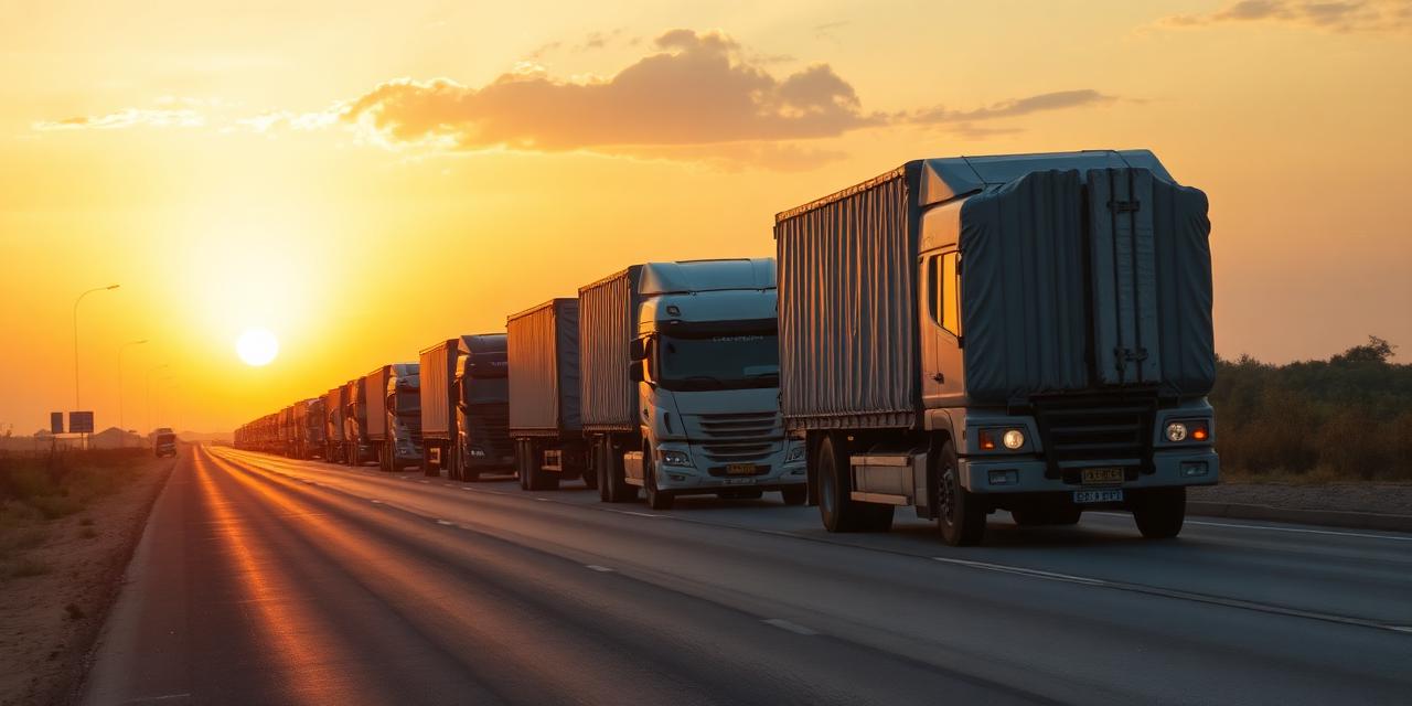 Camions et semi-remorques d'une flotte de transport suivis par GPS sur le corridor Abidjan–Ouagadougou