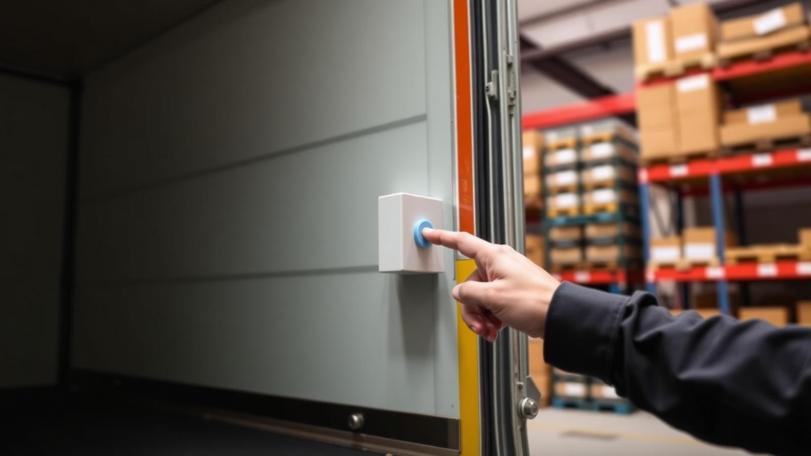Capteur d'ouverture de porte installé sur un camion de livraison professionnel