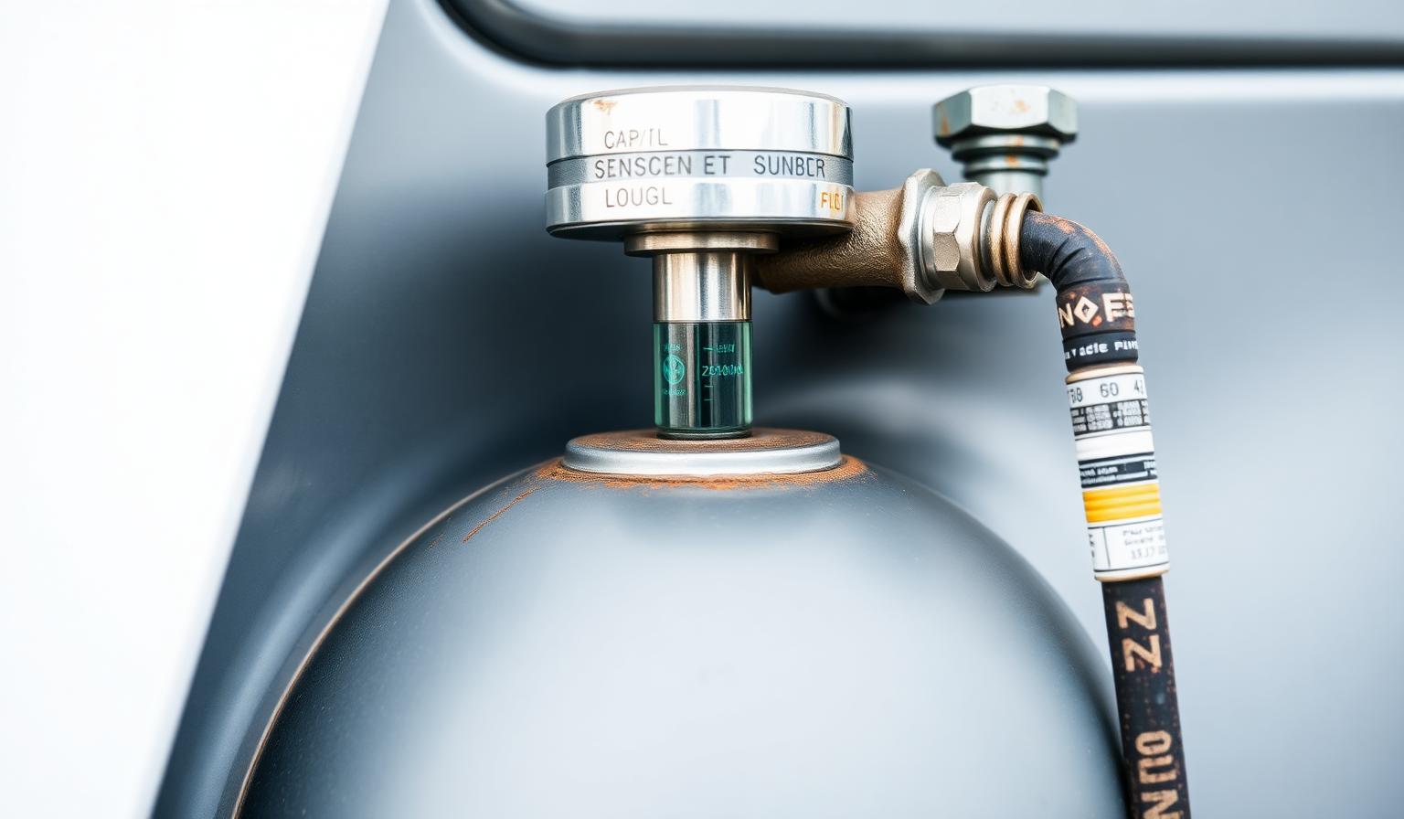 Sonde carburant installée sur le réservoir d'un poids lourd pour suivre la consommation de la flotte